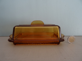 Botervloot - amber - glas - VERKOCHT
