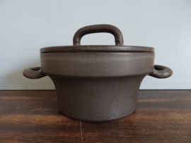 Schaal met deksel - Lucie Q. Bakker - bruin - VERKOCHT