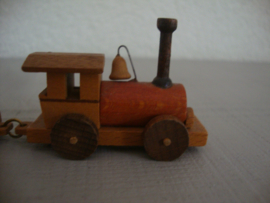 Houten trein treintje - vintage - VERKOCHT