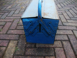 Blauwe metalen gereedschapskist - VERKOCHT