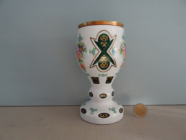 Glas Uberfang - overlay glas - Boheems - groen - VERKOCHT