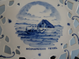 Wandbordje Schaapskooi Texel - Delfts blauw - Zenith Gouda - VERKOCHT