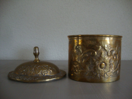 Koperkleurige pot met deksel - VERKOCHT