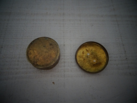 Klein rond doosje - messing of koper - bril - pillendoosje