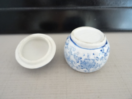 Klein blauw/wit potje - dekselpotje - miniatuur - VERKOCHT
