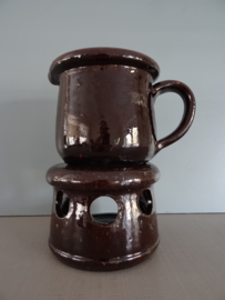 Vintage keramiek - kannetje en theelichthouder - VERKOCHT