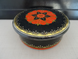 Trommeltje vintage - blikje - zwart - VERKOCHT
