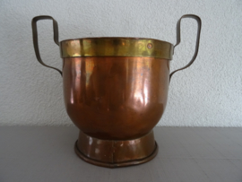 Koperen of messing pot - bloempot - VERKOCHT