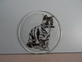 Raamhanger - glas - poes - kat - VERKOCHT