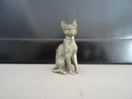 Tinnen beeldje poes - kat - letterbakfiguurtje - VERKOCHT