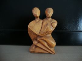 Houten beeldje - familie - VERKOCHT