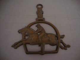 Koperen wandhaak - springpaard - kapstok haak - paard - VERKOCHT