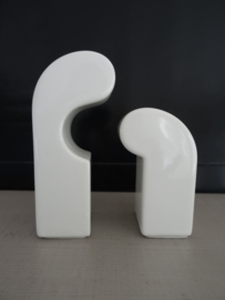 Design Peper- en zoutstel - Sicart - Italy - vintage - wit - VERKOCHT