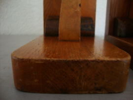 Vintage boekensteunen hout - VERKOCHT