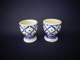 Set van 2 eierdopjes - blauw/wit
