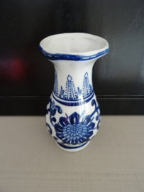 Vaasje blauw/wit - VERKOCHT