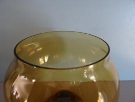 Glazen potje - amber - dekselpotje - VERKOCHT