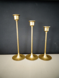 Set van 3 koperen kandelaren - vintage