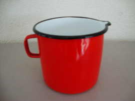 Emaille maatbeker - rood - 1000 ml - 12cm - VERKOCHT