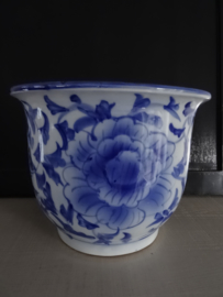 Bloempot blauw/wit - VERKOCHT