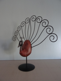 Pauw - decoratief - hout en metaal - VERKOCHT