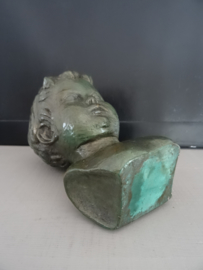 Beeldje - kinderkopje - groen - VERKOCHT