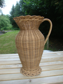 Rotan vloervaas - vintage - VERKOCHT