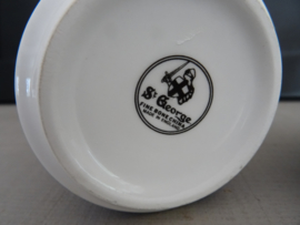 Mok met deksel - blauw/wit - St. George - Fine bone China - VERKOCHT