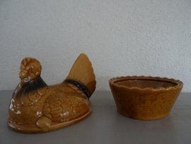 Schaal - eierschaal - kip - vintage - dekselschaal - VERKOCHT