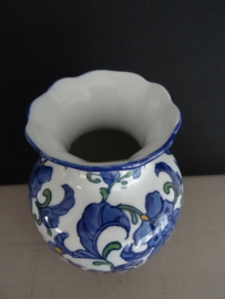Vaas - blauw/wit/geel - VERKOCHT