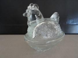 Dekselschaaltje kip - glas - VERKOCHT