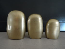 Set van 3 vintage uiltjes - koper of messing - VERKOCHT
