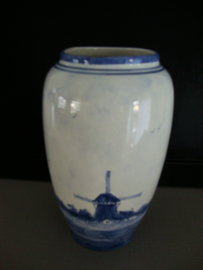 Delfts blauwe vaas - Hollands - handbeschilderd - VERKOCHT