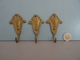 Set van 3 kleine wandhaken - koper of messing - VERKOCHT