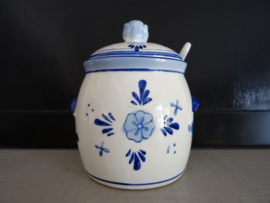 Delfts blauw potje - mosterdpot - Blauw/wit - VERKOCHT