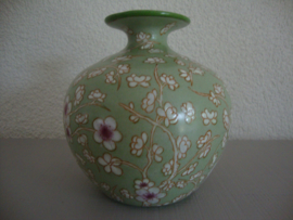 Chinese vaas groen bloesem - VERKOCHT