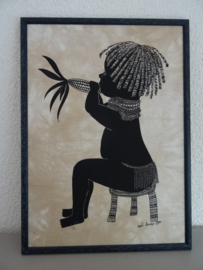 Vintage doek / kunst / schilderij - Heidi lange - VERKOCHT