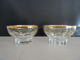 Vintage glazen schaaltjes - Set van 2