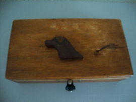Houten kistje - hond - vintage - VERKOCHT