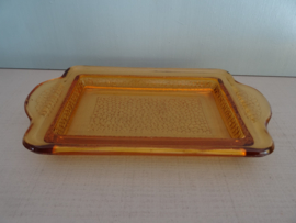 Botervloot - amber - glas - VERKOCHT