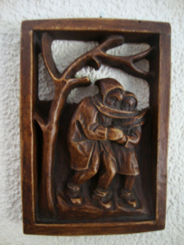 Set van 4 - Stenen schilderijtjes - vintage - VERKOCHT