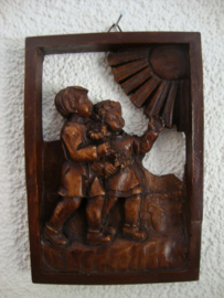Set van 4 - Stenen schilderijtjes - vintage - VERKOCHT