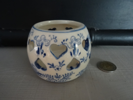 Waxinelichtjes Delfts blauw - set van 2 - Handpainted - VERKOCHT