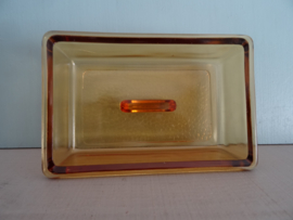 Botervloot - amber - glas - VERKOCHT