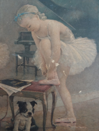 Vintage schilderijtje ballet - brocante - VERKOCHT