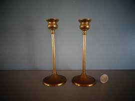 Vintage kandelaren - koper of messing - Set van 2 - VERKOCHT