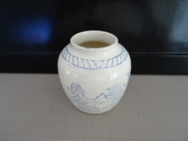 Oud gemberpotje - blauw/wit -  VERKOCHT