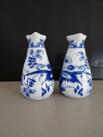 Kannetjes - vaasjes - blauw/wit - VERKOCHT