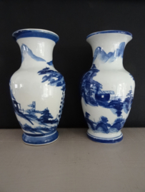 Vaasjes Chinees - blauw /wit (set van 2) - VERKOCHT