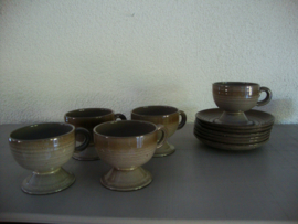 Kop en schotels - vintage - keramiek - VERKOCHT